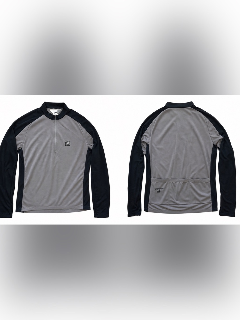 Athletic Cycling Performance - Gray Black Colorblock Zip Pullover Jacket - XL